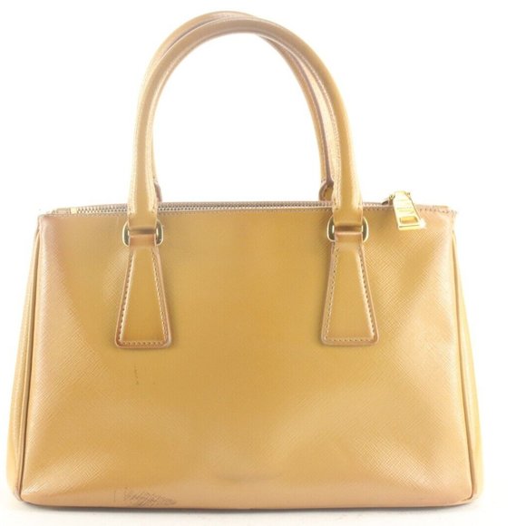 Prada Tan Brown Saffiano Leather Luxe Tote 2way with Strap 3PR831K - Picture 3 of 12
